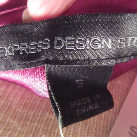 NWT Express 90s Y2K Camisole (S) Arm Warmer Shrug (sz M) set in PInk/Burgundy - Picture 13 of 16
